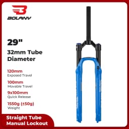 BOLANY MTB Air Fork 26 27.5 29Inch 120mm Travel Air Oil Suspension 9x100mm QR Lightweight Bike Fork R29 Bicycle Accessories Part