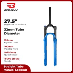 BOLANY MTB Air Fork 26 27.5 29Inch 120mm Travel Air Oil Suspension 9x100mm QR Lightweight Bike Fork R29 Bicycle Accessories Part