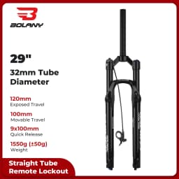 BOLANY MTB Air Fork 26 27.5 29Inch 120mm Travel Air Oil Suspension 9x100mm QR Lightweight Bike Fork R29 Bicycle Accessories Part