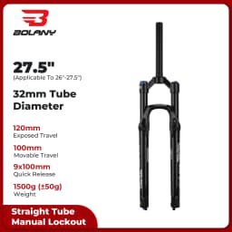 BOLANY MTB Air Fork 26 27.5 29Inch 120mm Travel Air Oil Suspension 9x100mm QR Lightweight Bike Fork R29 Bicycle Accessories Part