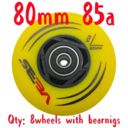 Inline Skate Wheel Roller Wheel 72mm 85a 76mm 80mm Including Bearings 8 Wheels/Lot