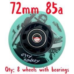 Inline Skate Wheel Roller Wheel 72mm 85a 76mm 80mm Including Bearings 8 Wheels/Lot