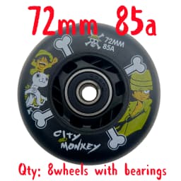 Inline Skate Wheel Roller Wheel 72mm 85a 76mm 80mm Including Bearings 8 Wheels/Lot