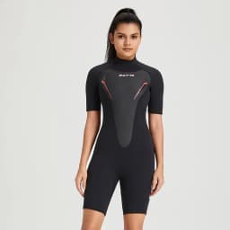 3MM Neoprene Wetsuit Men's One-piece Short Sleeve Thickened Cold Insulation Diving Suit Women's Surf Snorkel Sunscreen Swimsuit