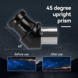 SVBONY SV222 1.25-inch 45/90 Degree Correct Image Prism Diagonal Fully Multi-Coated Metal for Refractor Telescope