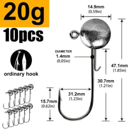 JYJ 1g 3g -20g Fishing rig jig head hook , For Soft Worm Lure Bass Fish Pesca Rockfish Pike Trout Accessories