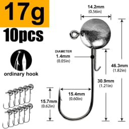 JYJ 1g 3g -20g Fishing rig jig head hook , For Soft Worm Lure Bass Fish Pesca Rockfish Pike Trout Accessories