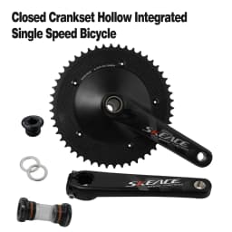 SKEACE Break The Wind Hollowtech Crankset, Fixie Crank, Fixed Gear Bike, Track Bicycle CNC Carbon Chainwheel, 49T, 165mm, 144BCD