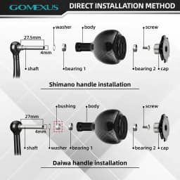 Gomexus FA38S Handle Knob For Shimano Stella Vanquish Daiwa Exist Saltist 1000 - 4000 Spinning Power Reel Titanium 38mm