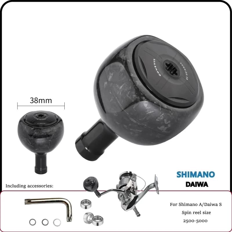 Gomexus FA38S Handle Knob For Shimano Stella Vanquish Daiwa Exist Saltist 1000 - 4000 Spinning Power Reel Titanium 38mm