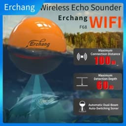 Erchang F68 WIFI Fish Finder 100M Wireless Fishing Sounder Echo Sounder Detect Finder Fishing for Lake Sea Fishing IOS& Android