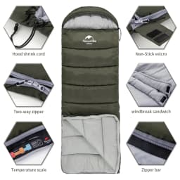 Naturehike Camping Sleeping Bag Ultralight Portable Patchable Winter Cotton Sleeping Bag Outdoor Travel Quilt Sleeping Bag