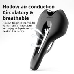 ROCKBROS Bicycle Saddle Ultralight Hollow Shock-Absorbing MTB Road Nylon Bike Saddle Comfortable Cycling Seat Parts PVC Leather