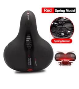 Breathable Taillight Bicycle Saddle Men Women MTB Road Bike Saddle Shock Absorbing Comfortable Big Butt Bike Seat Safety Warning