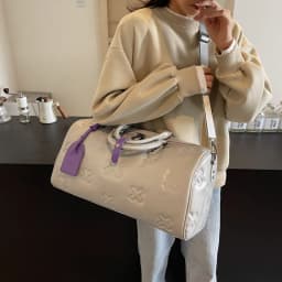 Fashion Bag PU Leather Women'S Gym Fitness Yoga Travel Luggage Boston Handbag Outdoor Duffle Sports Suitcase Shoulder Tote Bag