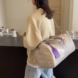Fashion Bag PU Leather Women'S Gym Fitness Yoga Travel Luggage Boston Handbag Outdoor Duffle Sports Suitcase Shoulder Tote Bag