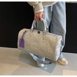Fashion Bag PU Leather Women'S Gym Fitness Yoga Travel Luggage Boston Handbag Outdoor Duffle Sports Suitcase Shoulder Tote Bag