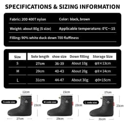 Naturehike Winter Warm Down Shoes Cover Outdoor -15℃~0℃ Waterproof Windproof Goose Duck Down Thermal Feet Cover Unisex Down Boot
