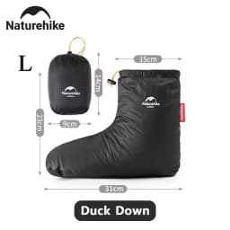 Naturehike Winter Warm Down Shoes Cover Outdoor -15℃~0℃ Waterproof Windproof Goose Duck Down Thermal Feet Cover Unisex Down Boot