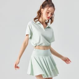 Women Summer Short Sportswear Solid Color Two Pieces Fitness Yoga Set Breathable Quick Dry Tennis Wear Female Workout Clothes
