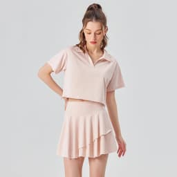 Women Summer Short Sportswear Solid Color Two Pieces Fitness Yoga Set Breathable Quick Dry Tennis Wear Female Workout Clothes