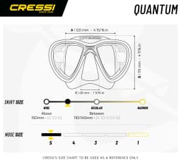 Cressi Adult Scuba Diving Mask with Advanced Fog System and Improved Downward Visibility - Quantum
