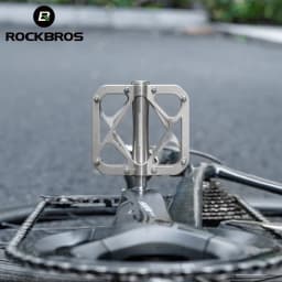 ROCKBROS Bicycle Pedals Ultralight Titanium Alloy Pedals Waterproof Sealed Anti-slip Wide Tread Flat Pedals MTB Bike Accessories