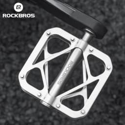 ROCKBROS Bicycle Pedals Ultralight Titanium Alloy Pedals Waterproof Sealed Anti-slip Wide Tread Flat Pedals MTB Bike Accessories