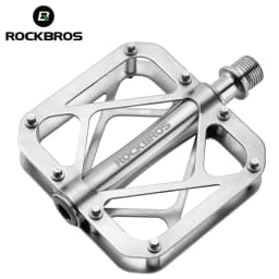 ROCKBROS Bicycle Pedals Ultralight Titanium Alloy Pedals Waterproof Sealed Anti-slip Wide Tread Flat Pedals MTB Bike Accessories