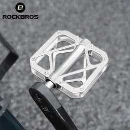 ROCKBROS Bicycle Pedals Ultralight Titanium Alloy Pedals Waterproof Sealed Anti-slip Wide Tread Flat Pedals MTB Bike Accessories