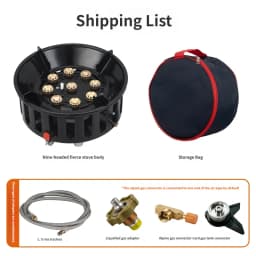 21000W 9-Core Camping Stove High-Power Gas Burner Strong Fire Power Portable Tourist Burner Windproof Stove Burner for Outdoor