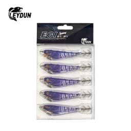 LEYDUN 5pcs Egi Squid Fishing Lures Luminous Horizontal Shrimp LEYDUN Octopus Squid Hook Shrimp Saltwater Baits Fishing Swimbait