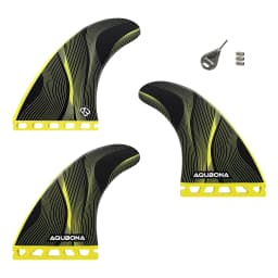 AQUBONA High-Performance Surfboard Fins Made of Premium Honeycomb Glass Fiber M/L Sizes - Compatible with Dual Tab & Single Tab
