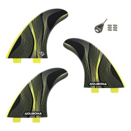 AQUBONA High-Performance Surfboard Fins Made of Premium Honeycomb Glass Fiber M/L Sizes - Compatible with Dual Tab & Single Tab