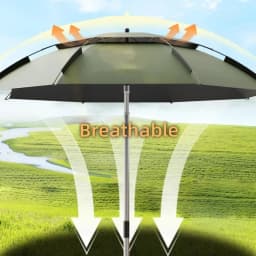 2.0-2.6M Fishing Parasol 201 Stainless Steel Rod Large Umbrella Outdoor Beach Camping Parasol Large Courtyard Sunshade Umbrella