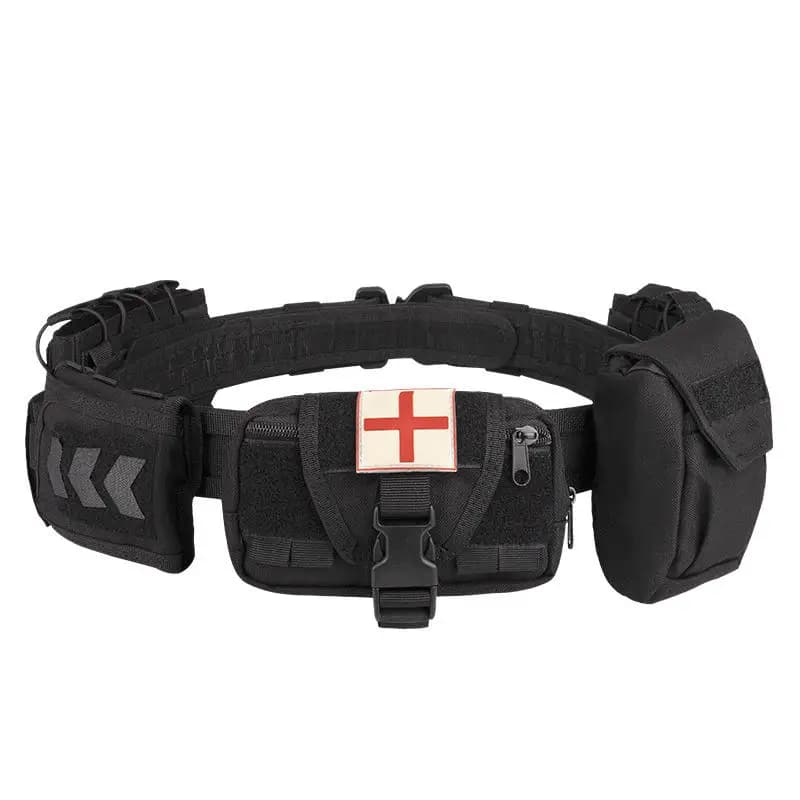 YAKEDA Tactical Belt Multi Pocket Adjustable Detachable Gear for Outdoor Tactical Missions, Police Military Equipment, Hunting
