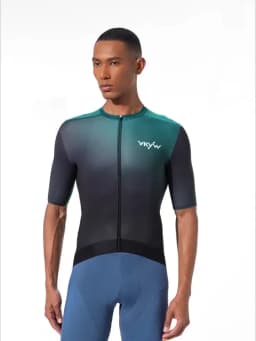 YKYW Men's Short Sleeve Cycling Jersey Summer Quick Drying Wear-resistant Breathable Gradient Bicycle Jersey Road Bike Shirts