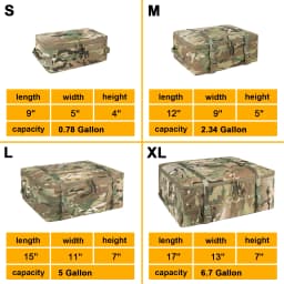KRYDEX 4pcs Tactical Travel Packing Organizer Packing Cubes 70D Nylon Waterproof Luggage Bags Outdoor Modular Pouch Set