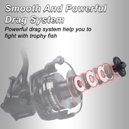 MIFINE BUNSEN Spinning Fishing Reel with Fish Bite Alarm Indication Back Front Daul Drag 10KG 6+1BB 4.7:1 6000 7000 Carp Fishing