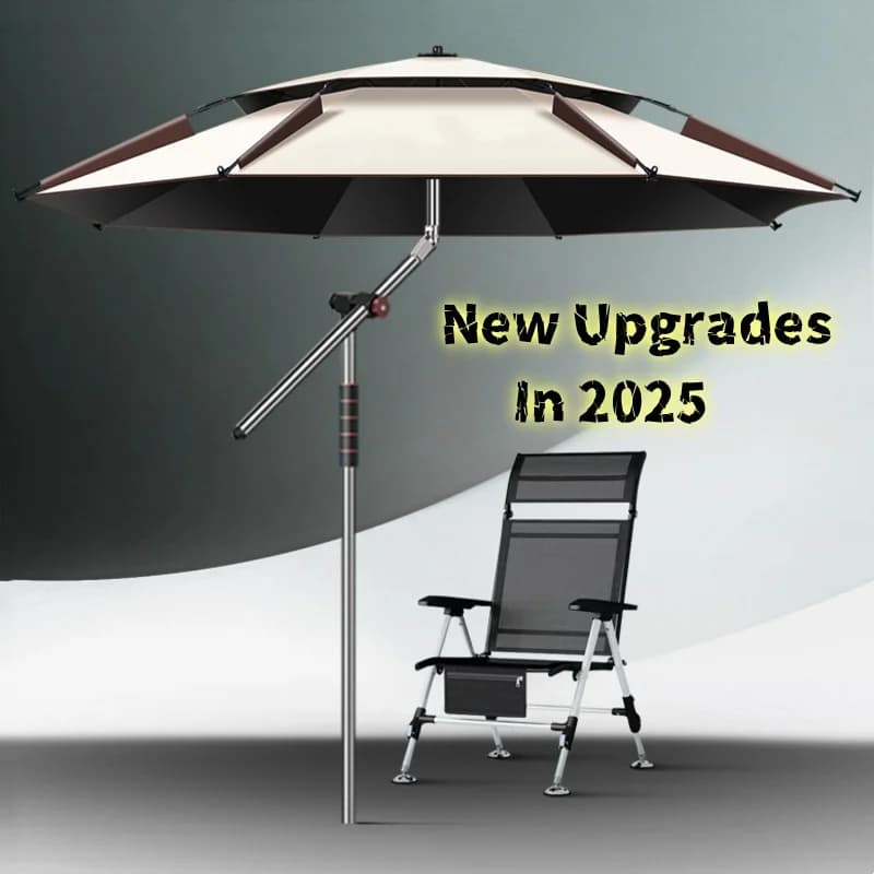 Upgraded Fishing Umbrella Mechanical Adjustment Angle Outdoor Large Parasol Beach Umbrella Stainless Steel Sunshade Umbrella