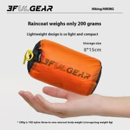 3F UL GEAR Ultralight Hiking Raincoat 3 in 1 Camping Rain Poncho Tarp Outdoor Awning Tent 15D Silicone Waterproof Rain Jacket