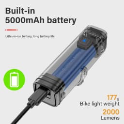 TOWILD CL2000 Bicycle Light With Cut-off Line Beam 2000LM Rechargeable 5000mAh Led Bike Front Lights IPX6 MTB Cycling Headlights