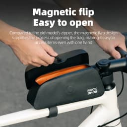 ROCKBROS Bicycle Top Tube Bag Magnetic Suction Cycling Bag Waterproof Portable Front Frame Pack Large Capacity For MTB Road Bike