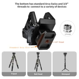 New Hunting Rifle Saddle Mount Clamp Adapter Rest Saddle Tripod Stick Head Clamp With 3/8" Arca Type Thread