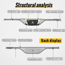 WRELS Professional Running Waist Bag Sports Belt Waterproof Sports Bags for Hiking Walking Lightweight Running Belt Waist Pack