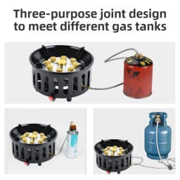 21000W Camping Stove 9 Core High-Power Strong Fire Tourist Gas Burner Portable Windproof Electronic Ignition Camping Equipment