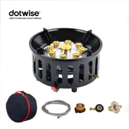 21000W Camping Stove 9 Core High-Power Strong Fire Tourist Gas Burner Portable Windproof Electronic Ignition Camping Equipment