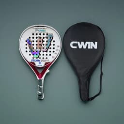 Cwin Paddle Racket Pro Carbon Fiber Soft EVA Surface Comfort for Professional Training Play Tennis Paddle Racquet with Padel Bag