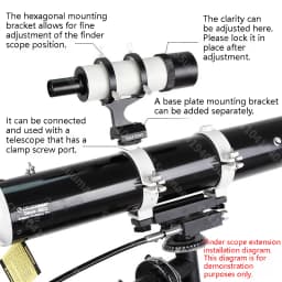 1PC 7x50 Optical Star Finder Tube with Black/White/Red Mounting Bracket Guide Scope Astronomical Telescope Accessories