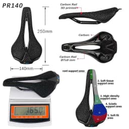 Elitaone 3D Printed Carbon Saddle 245x145mm Ultralight 160g Cycling Seat Triathlon Road MTB Mountain Gravel Bike Accessories